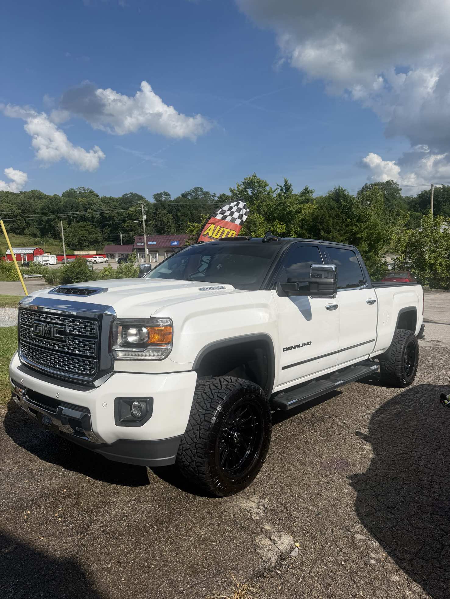 White GMC Denali HD truck after detailing